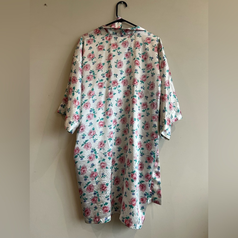 Vintage Jessica Satin Floral Robe - Picture 2 of 7